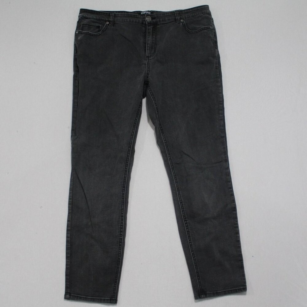 Buffalo David Bitton Francesca Jeans Women 14 Black Good Skinny Stretch Mid Rise